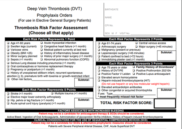 Deep Vein Thrombosis (DVT)